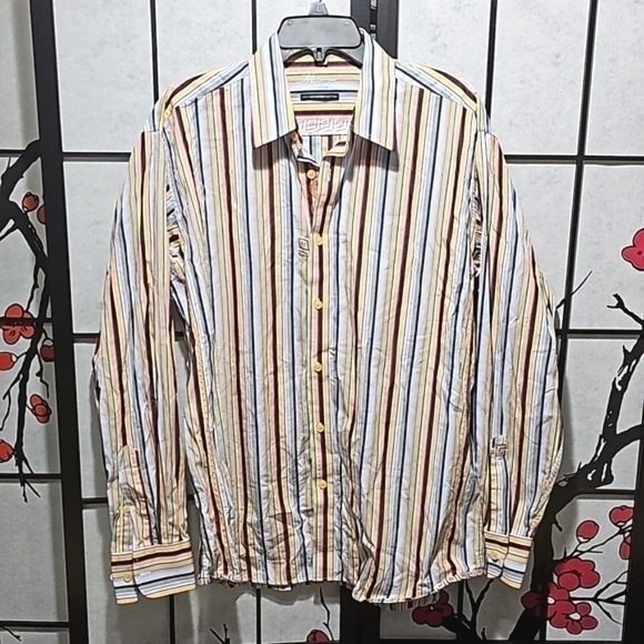 Visconti Striped Button Shirt Size‎ Large - Picture 1 of 8